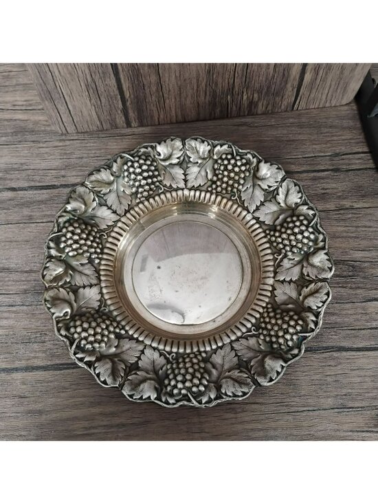 William Adams Other - Vintage William Adams Silver-Plated Repousse Serving Bowl 11" Dish Spain Grape